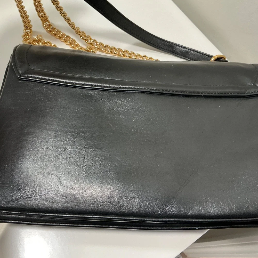 GUCCI RAJAH shoulder cross body black leather bag - Picture 5 of 11